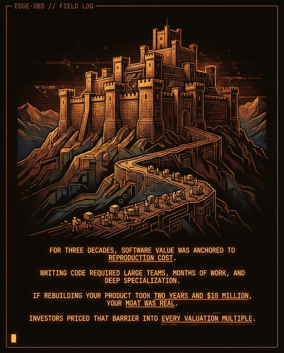 Software is being valued like real estate. But the land just became free. — slide 2 of 9