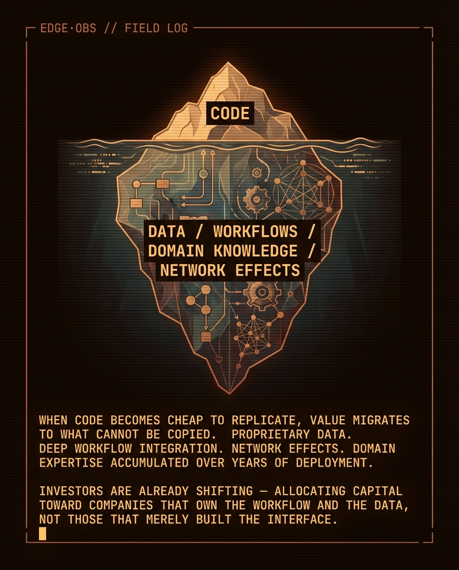 Software is being valued like real estate. But the land just became free. — slide 7 of 9