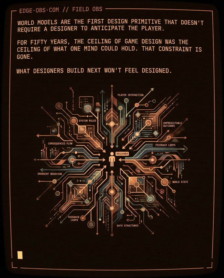 Game designers have been building world models for 50 years. They just hit a wall they didn't see coming. — slide 8 of 8